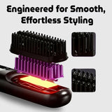 Nexstyle Cordless Ceramic Hot Brush – Rechargeable Hair Straightener