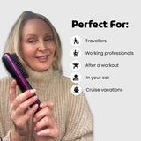 Nexstyle Cordless Ceramic Hot Brush – Rechargeable Hair Straightener