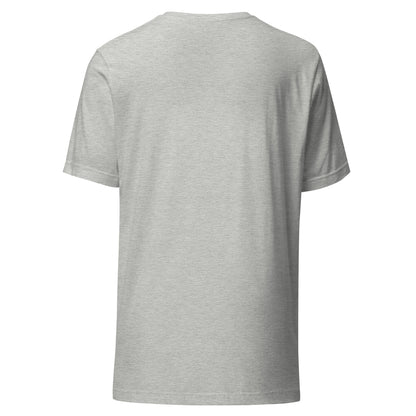 Back view of One Piece Luffy Gear 4 Unisex T-Shirt in light gray color, showcasing soft and breathable fabric.
